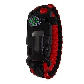 Pulseira Sobrevivência Paracord 550 + Lamina + Apito + Pederneira + Bússola