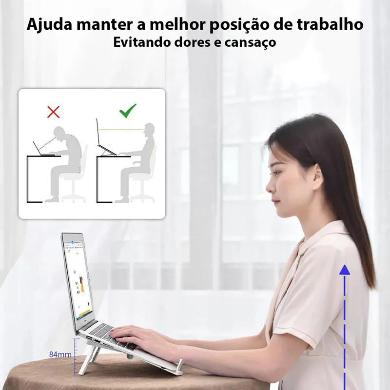 Suporte Portátil de ABS para Notebook, Celular, Tablet e Livro