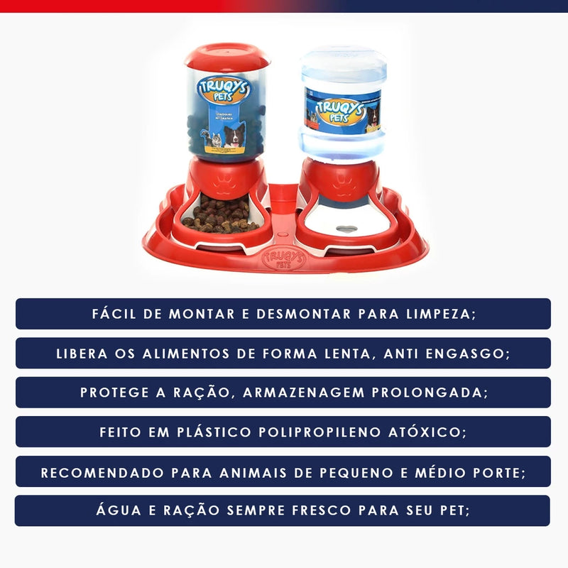 Kit Comedouro e Bebedouro Automático Cães PEQUENO PORTE