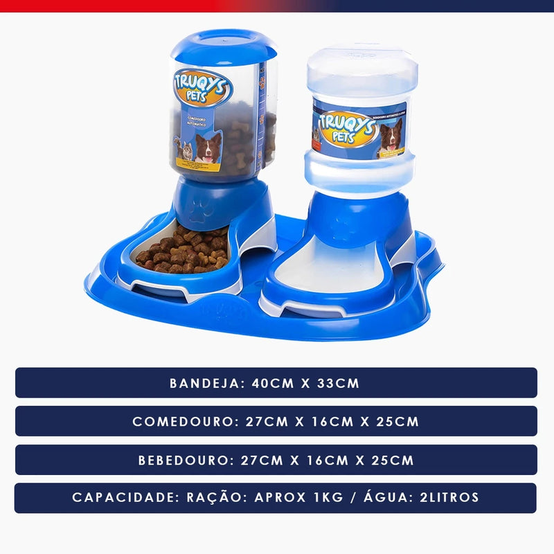 Kit Comedouro e Bebedouro Automático Cães PEQUENO PORTE