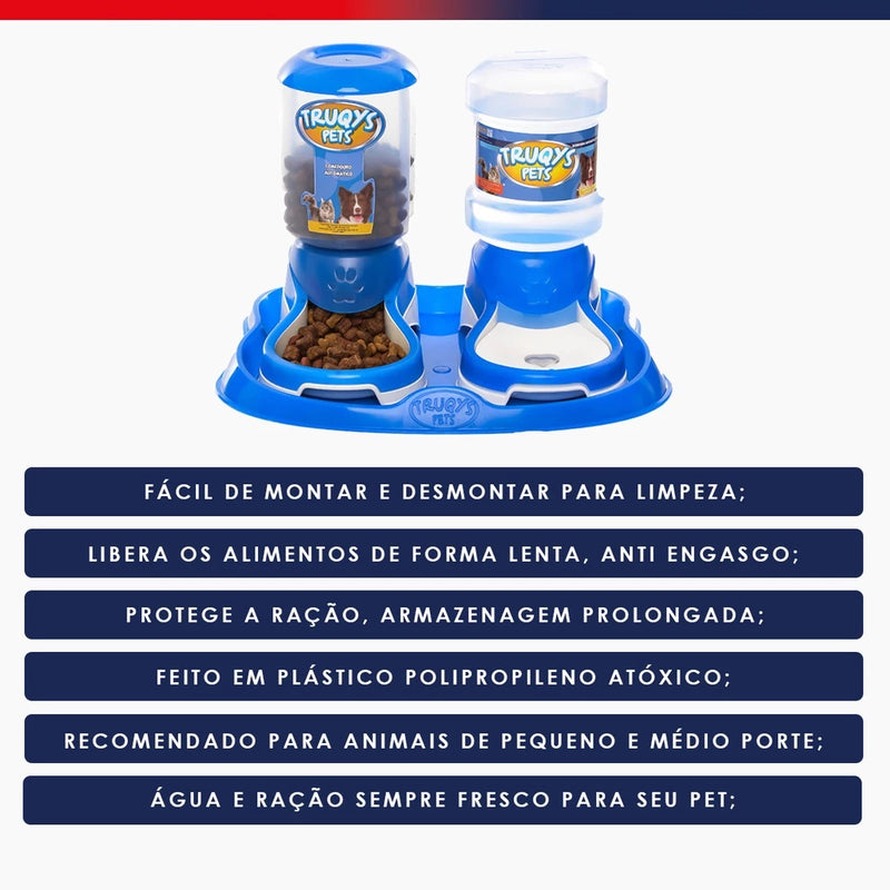 Kit Comedouro e Bebedouro Automático Cães PEQUENO PORTE