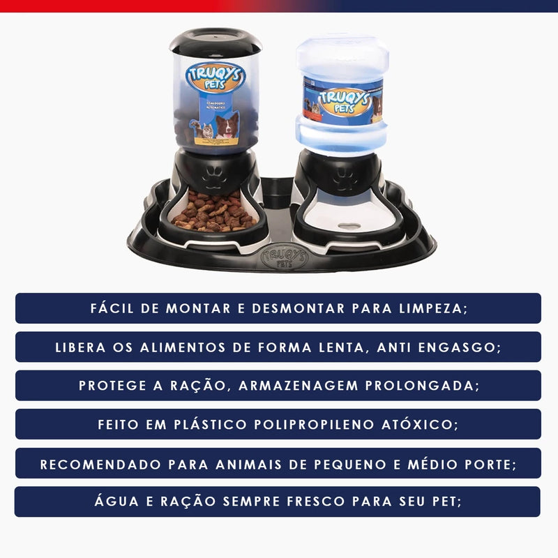 Kit Comedouro e Bebedouro Automático Cães PEQUENO PORTE