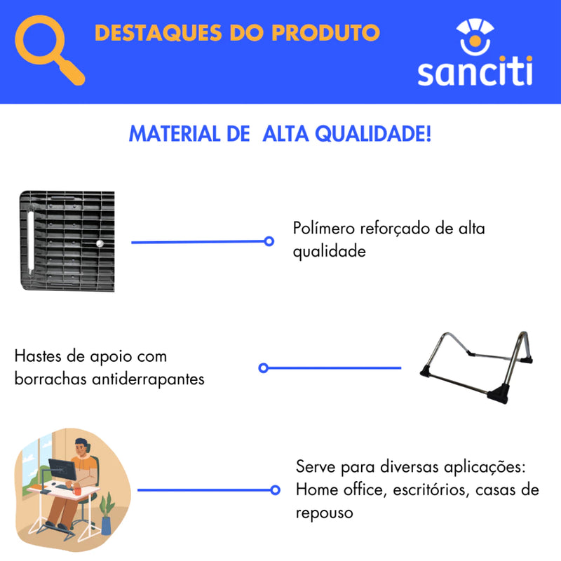 Apoio para os Pés Ergonômico NR17 Anti Derrapante