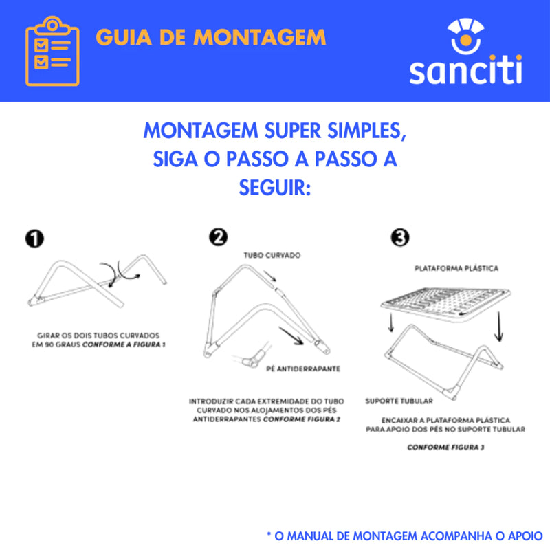 Apoio para os Pés Ergonômico NR17 Anti Derrapante