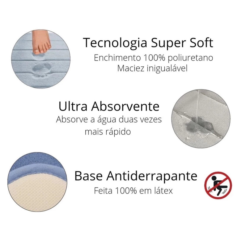 Tapete Soft Antiderrapante Macio para Banheiro Conforto e Luxo