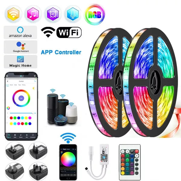 Fita LED RGB Kefeng Controle Alexa WIFI 5050