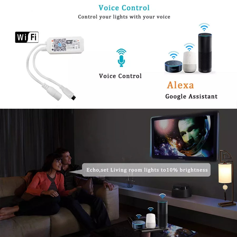 Fita LED RGB Kefeng Controle Alexa WIFI 5050